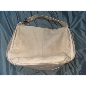 BRUNO ROSSI Beige/Tan Leather Large Shoulder Handbag Purse Hobo - Needs Cleaned